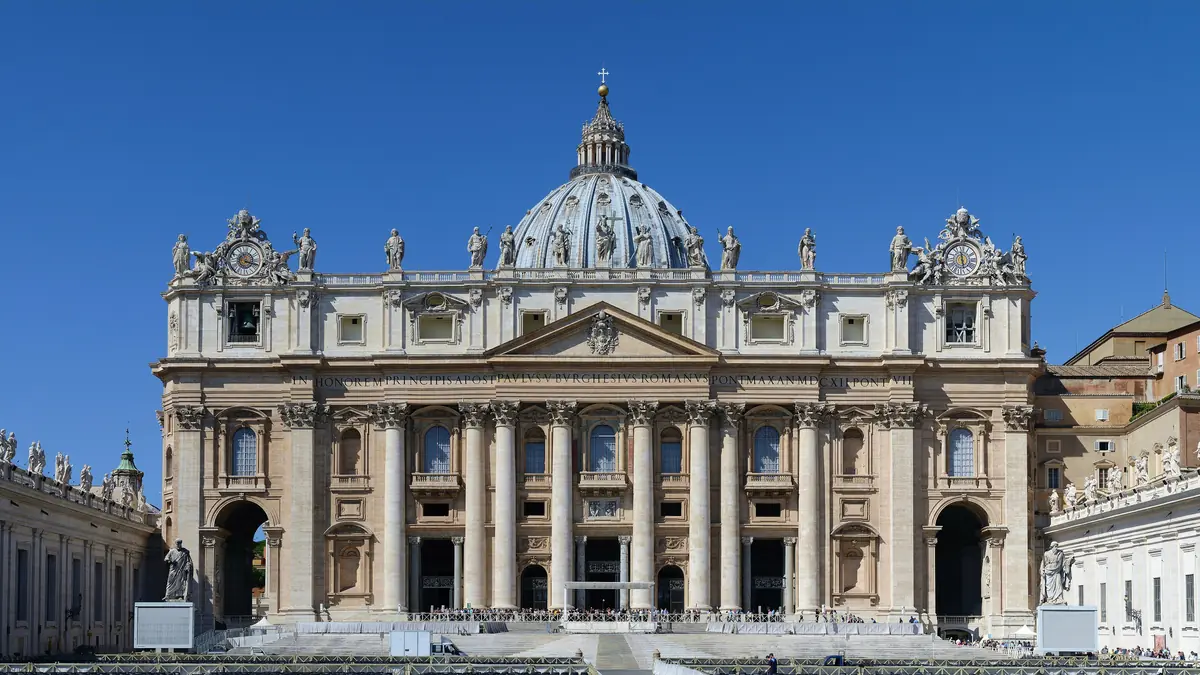 St Peter's Basilica facade and dome in Vatican City